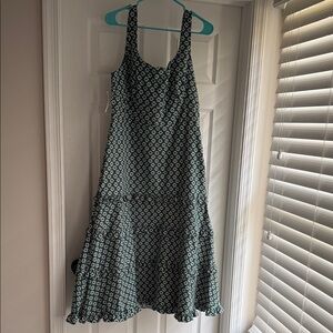 Anthropologie- Elegant Green Patterned Women's Dress